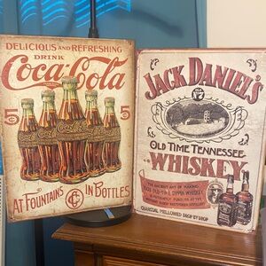 NEW!  JACK DANIEL’S AND COCA COLA *AUTHENTIC* metal signs
